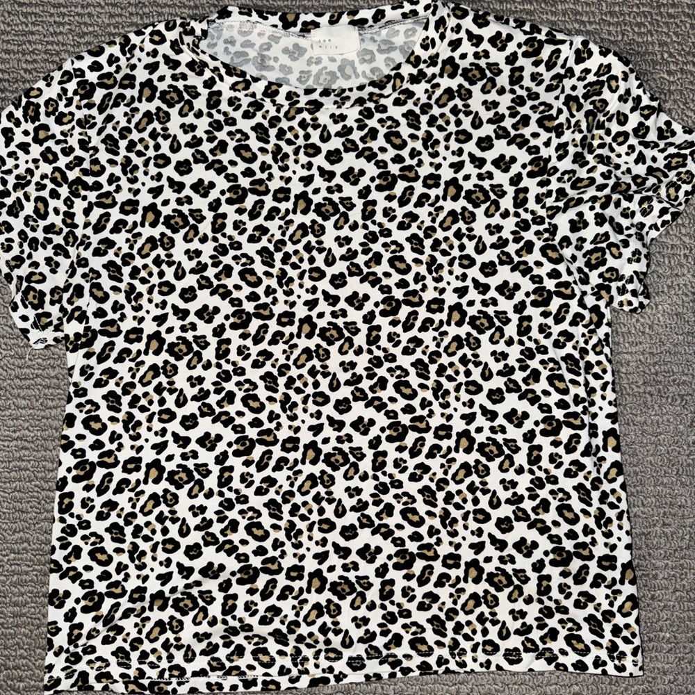 Cheetah Print Short Sleeved Top